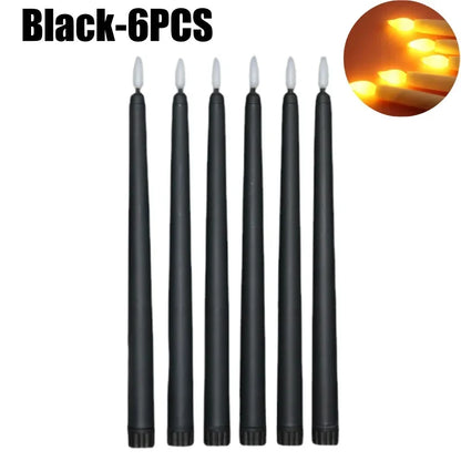 LED Flameless Taper Candles Battery Operated Realistic Flickering Remote Control Dinner Wedding Party Decoration Long Candles