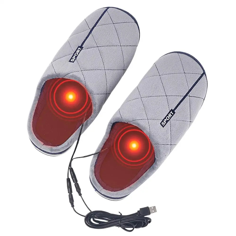 USB Heated Slippers with Soft Velvet Lining