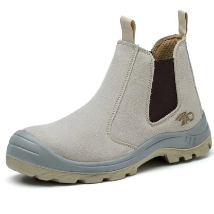 Safety Boots for Men Work Shoes Construction with Steel Toe Slip On Without Laces Welder Welding