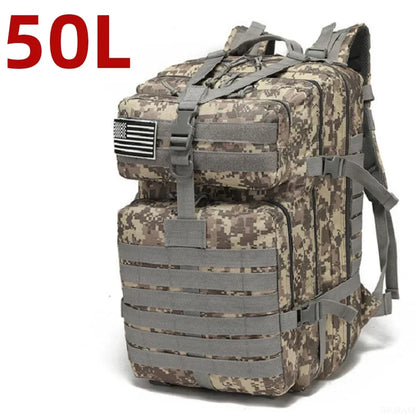 fachgo | 25L/50L 1000D Nylon Waterproof Trekking Fishing Hunting Bag Backpack Outdoor Rucksacks Tactical Sports Camping Hiking