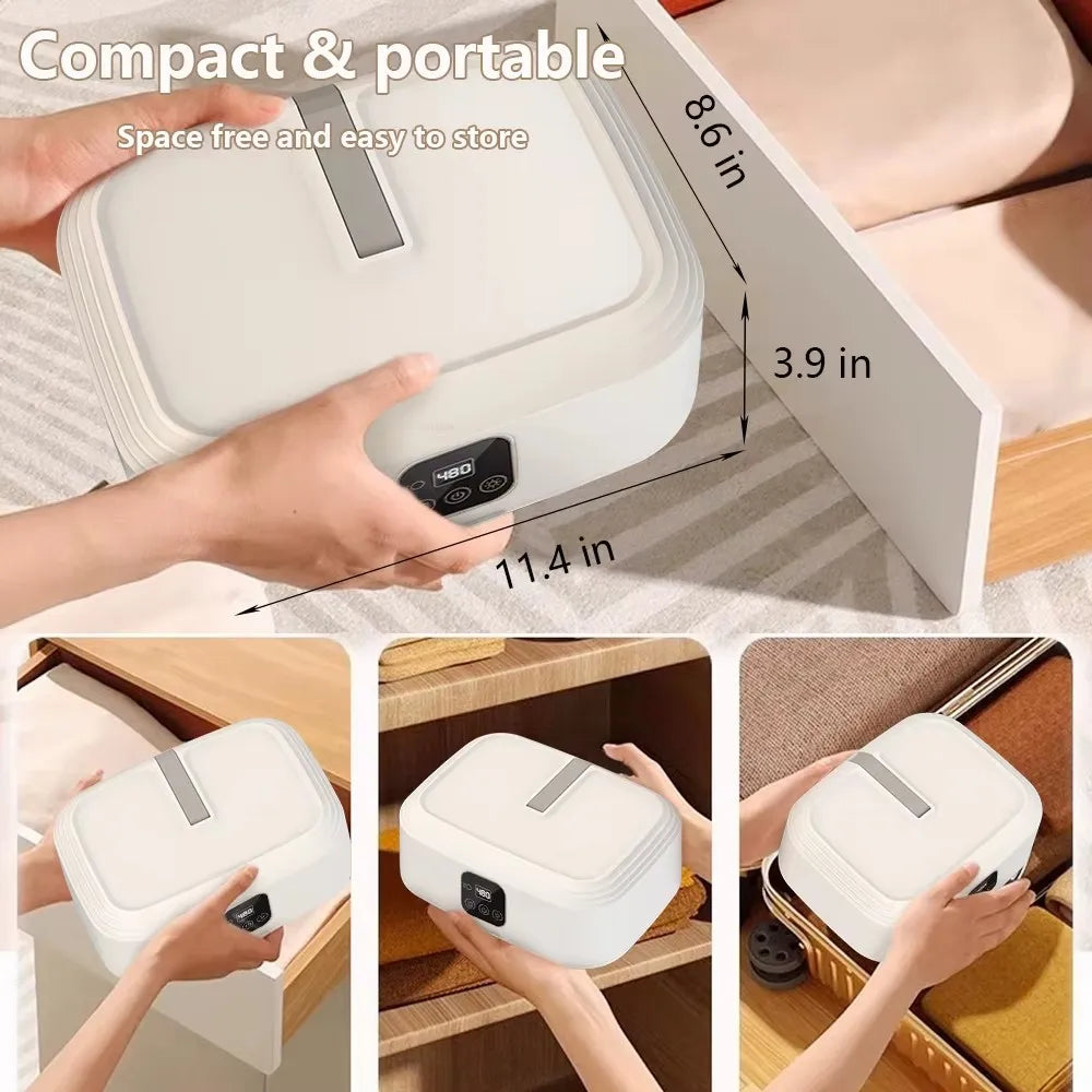 fachgo | Portable Mini Clothing Dryer Foldable Electric Clothes Dryer Apartment Dryer Travel RVS with Dryer Bag and Time Set Travel Style