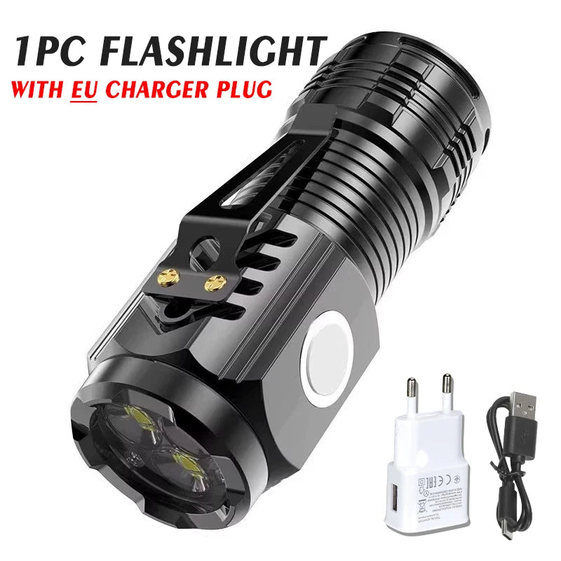 fachgo | 1/2PCS/A Set Portable Super Bright Mini Flashlight Night Walking, Rechargeable Waterproof Emergency Spotlight Outdoor Torch