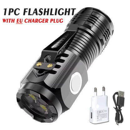 fachgo | 1/2PCS/A Set Portable Super Bright Mini Flashlight Night Walking, Rechargeable Waterproof Emergency Spotlight Outdoor Torch