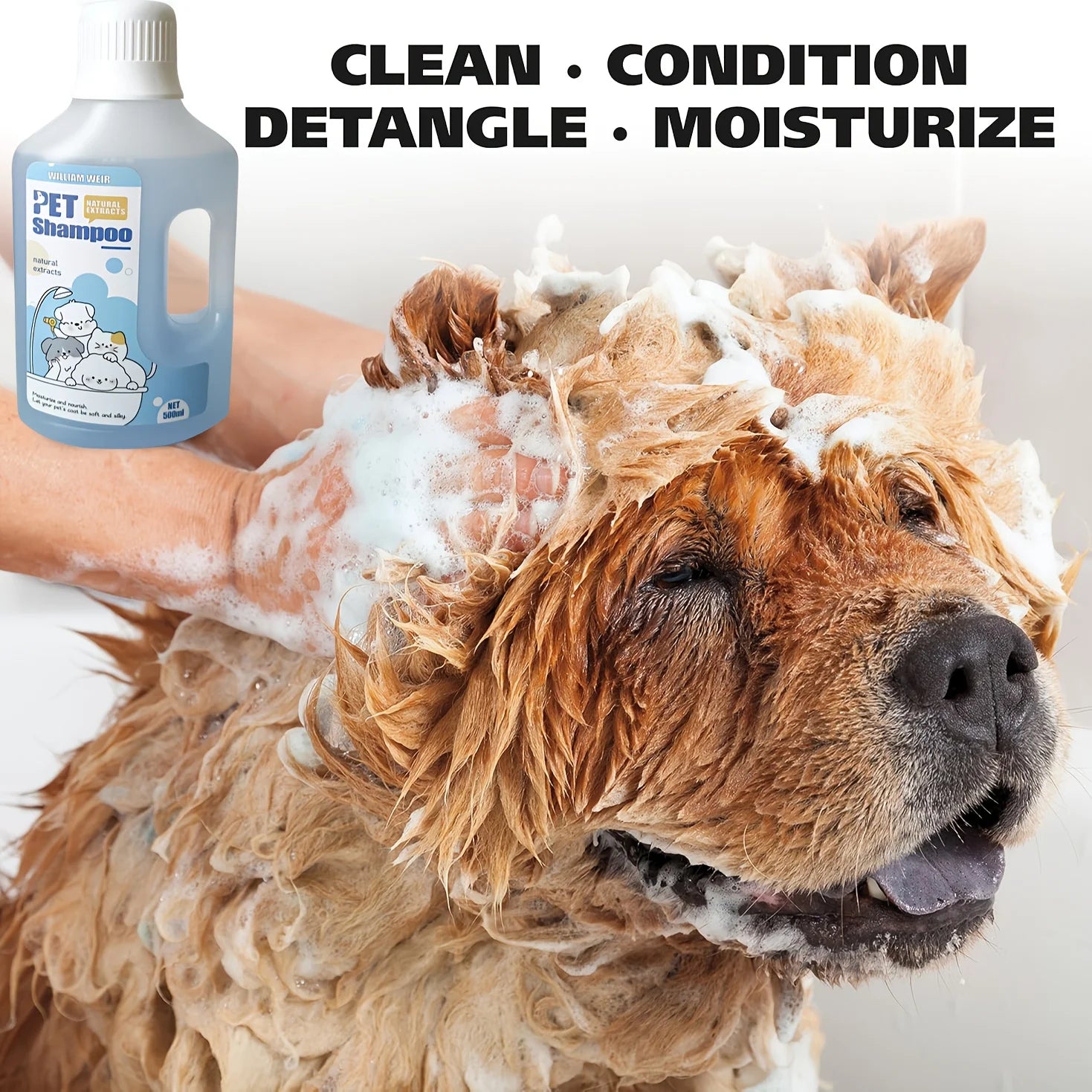 fachgo | Pet Bath Gel,Pet Shampoo,Cat and Dog Bath Gel,Gentle Soothing Formula,Suitable for Cats and Dogs,Cares for Pet Hair Health,500ml