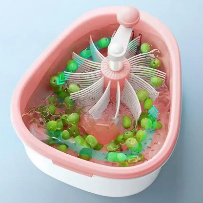 Manual Fruit & Vegetable Washer with Rotating Brush