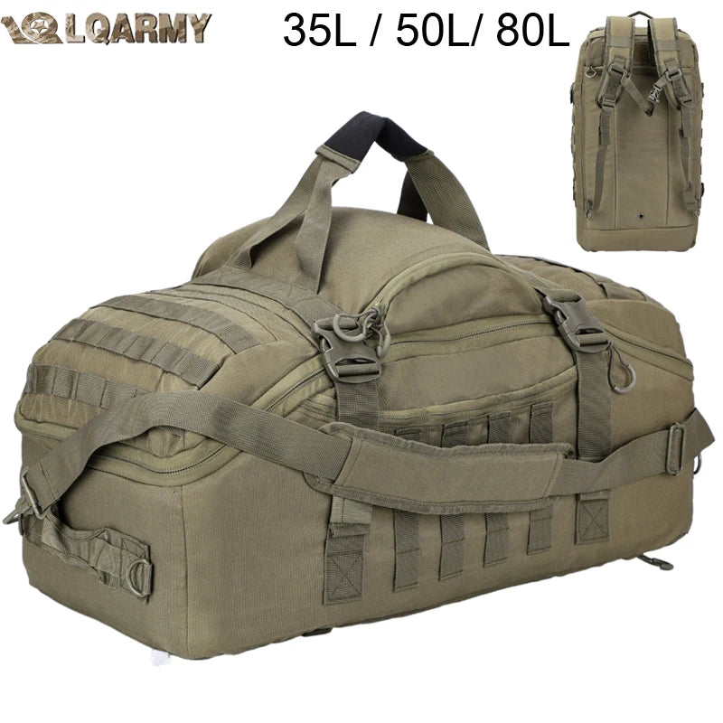 fachgo | LQARMY 30L 50L 80L Outdoor Mountaineering Bag Molle Tactical Backpack Large Duffel Bag Hiking Camping Travel Bags