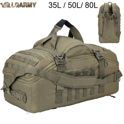 fachgo | LQARMY 30L 50L 80L Outdoor Mountaineering Bag Molle Tactical Backpack Large Duffel Bag Hiking Camping Travel Bags