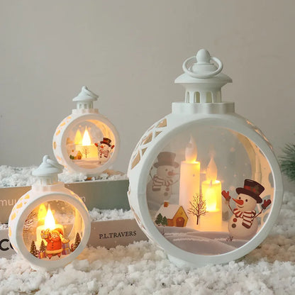 fachgo | Christmas Decorations Retro Night Lights Luminous Gift Window Decorations Tabletop Decorations Props Atmosphere Pendants