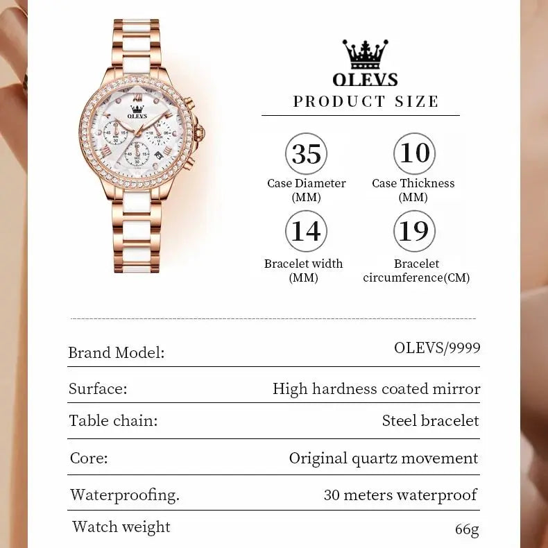 fachgo | OLEVS 9999 Diamond Women’s Quartz Watch