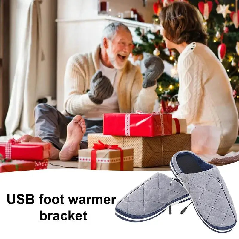 USB Heated Slippers with Soft Velvet Lining