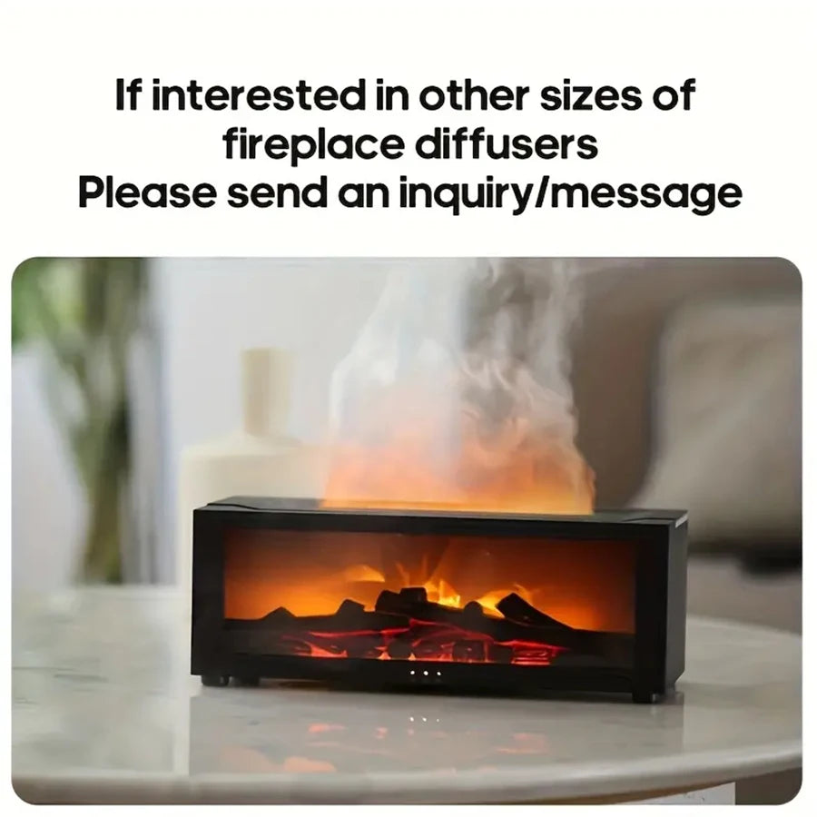 Simulated Fireplace Humidifier, Simulated 3D Flame Aroma Diffuser, with Timed Remote Control of Light Aroma Diffuser