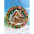Christmas Wooden Snow House Hanging Sign Holiday Decor