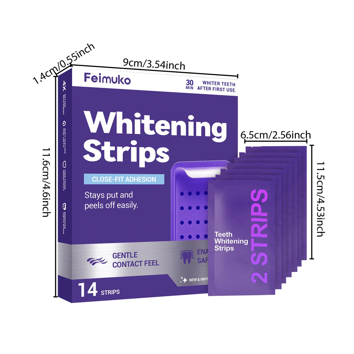 Purple Teeth Whitening Strips – Mint Fresh, Gentle Brightening Patches