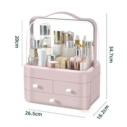 fachgo | 1pc Cosmetics Receiving Box Dust-Proof Desktop Makeup Organizer with Drawer for Skin Care Products Household Storage Box Shelf