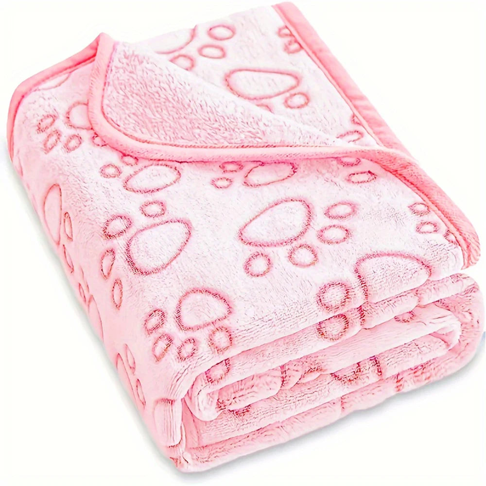 fachgo | 1pcs Ultra-Soft Paw Print Dog Blankets - Machine Washable, Cozy Pet Pillow Pads for Indoor & Outdoor Use - Ideal for Small to La