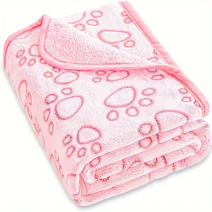 fachgo | 1pcs Ultra-Soft Paw Print Dog Blankets - Machine Washable, Cozy Pet Pillow Pads for Indoor & Outdoor Use - Ideal for Small to La