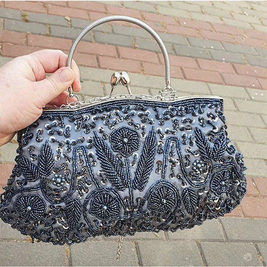 fachgo | Beaded Bridal Clutch Evening Bag