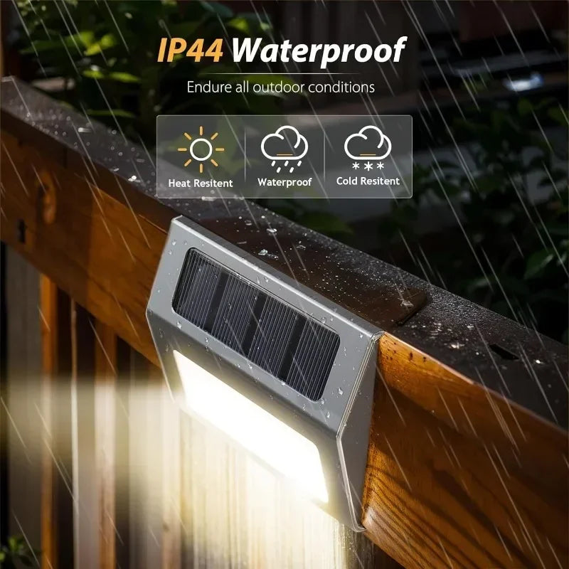 fachgo | 1-12Pack Solar Powered LED Deck Lights LED Solar Lamp Outdoor Stair Lights Stainless Steel for Garden Backyard Patio Wall Fence