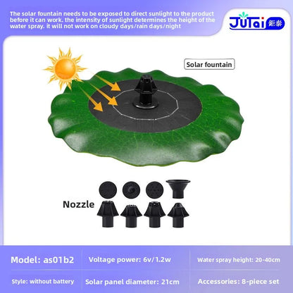fachgo | Solar Fountain Outdoor Garden Water Feature Floating Bird Bath No Electricity Needed