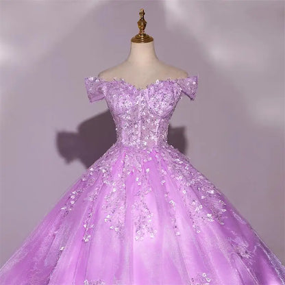 fachgo | Customized 15 Quinceanera Dresses Ball Gown Luxury Glitter Party Dresses Elegant Off Shoulder 15 Yearl Old Dress Prom Gown 2025