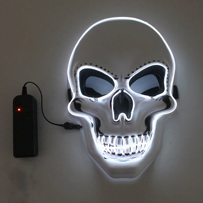 Halloween Horror Skull Mask LED Cold Light Mask LED Halloween Mask Cosplay Mask Halloween Party Decoration Luminous Skull Masks
