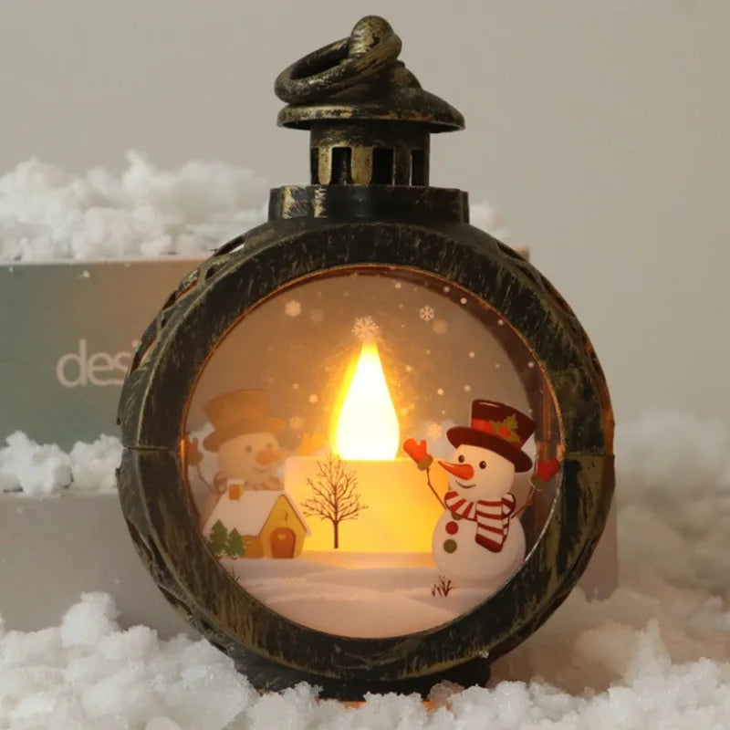 fachgo | Christmas Decorations Retro Night Lights Luminous Gift Window Decorations Tabletop Decorations Props Atmosphere Pendants