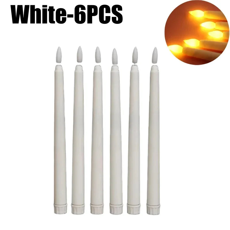 LED Flameless Taper Candles Battery Operated Realistic Flickering Remote Control Dinner Wedding Party Decoration Long Candles