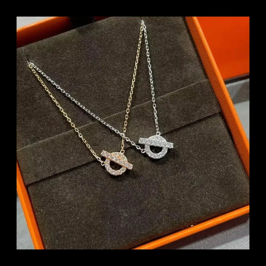 fachgo | Diamond Letter Pendant Necklace for Women