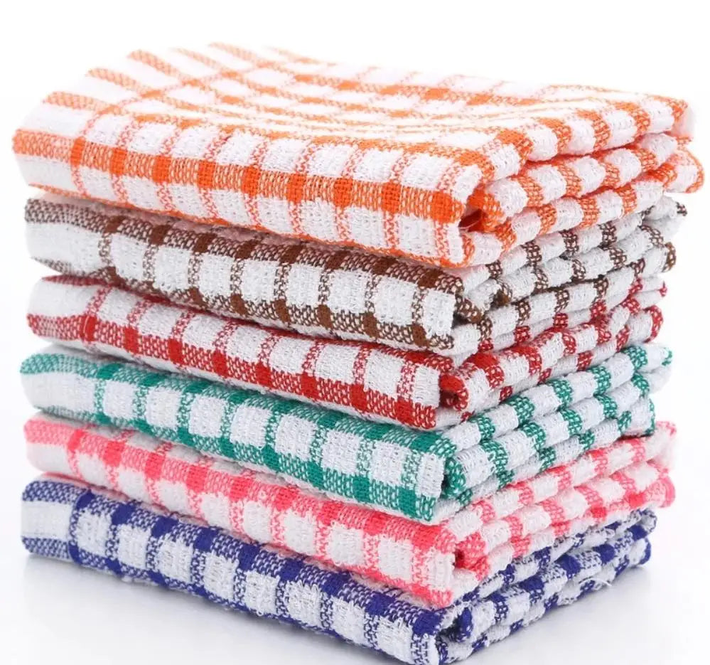 fachgo | 6PCS Cotton Kitchen Tea Towels Absorbent Lint Free Catering Restaurant Cloth Dish Towels Cleaning Cloth Kitchen Cleaning Towel