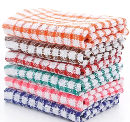 fachgo | 6PCS Cotton Kitchen Tea Towels Absorbent Lint Free Catering Restaurant Cloth Dish Towels Cleaning Cloth Kitchen Cleaning Towel