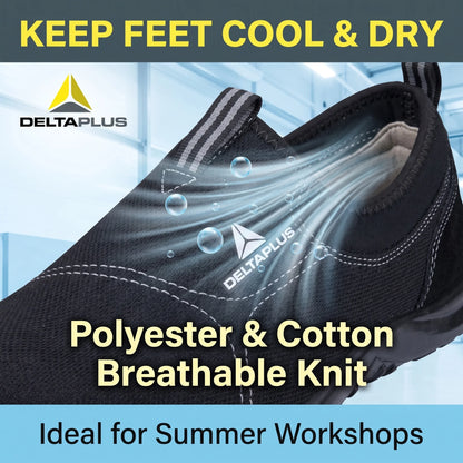 Safety Shoes Man Work Black Slip On Steel Toe Lightweight Breathable Summer Non Anti Static Protective