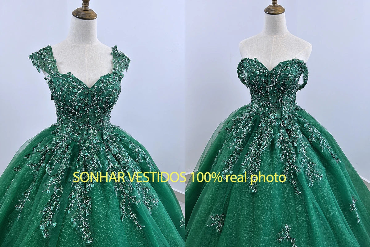 fachgo | Customized 15 Quinceanera Dresses Ball Gown Luxury Glitter Party Dresses Elegant Off Shoulder 15 Yearl Old Dress Prom Gown 2025