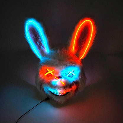 Halloween Light Up Horror Animal Mask LED Luminous Bloody Bear Mask Flashing Neon Cosplay Scary Masquerade Party Mask Supplies
