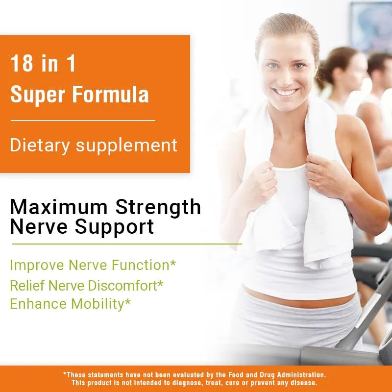 fachgo | Neuropathy Support Supplement 600mg - Antioxidant, Promotes Nerve Health, Cellular Energy, Metabolism and Anti-aging, Non-GMO