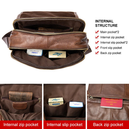 fachgo | MVA Men's Genuine Leather Bag Crossbody Bags for Men Messenger Bag Men Leather fashion Men's Shoulder Bags Male Handbags 1121