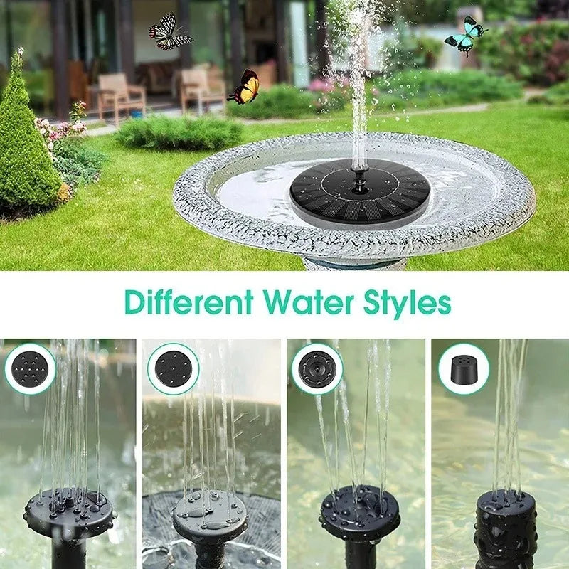 fachgo | Solar Light Water Fountain Pool Pond Waterfall Fountain Garden Supplies Decoration Outdoor Solar Powered Fountain Bird Baths