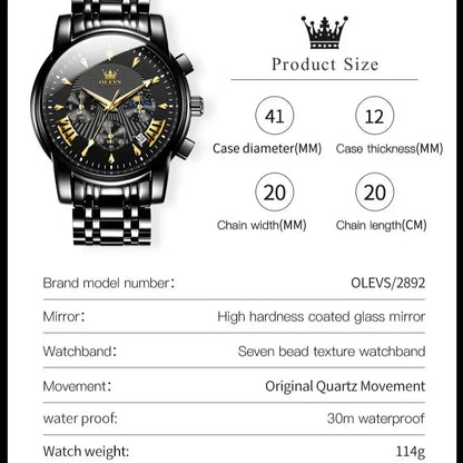 fachgo | OLEVS 2892 Moon Phase Men’s Watch