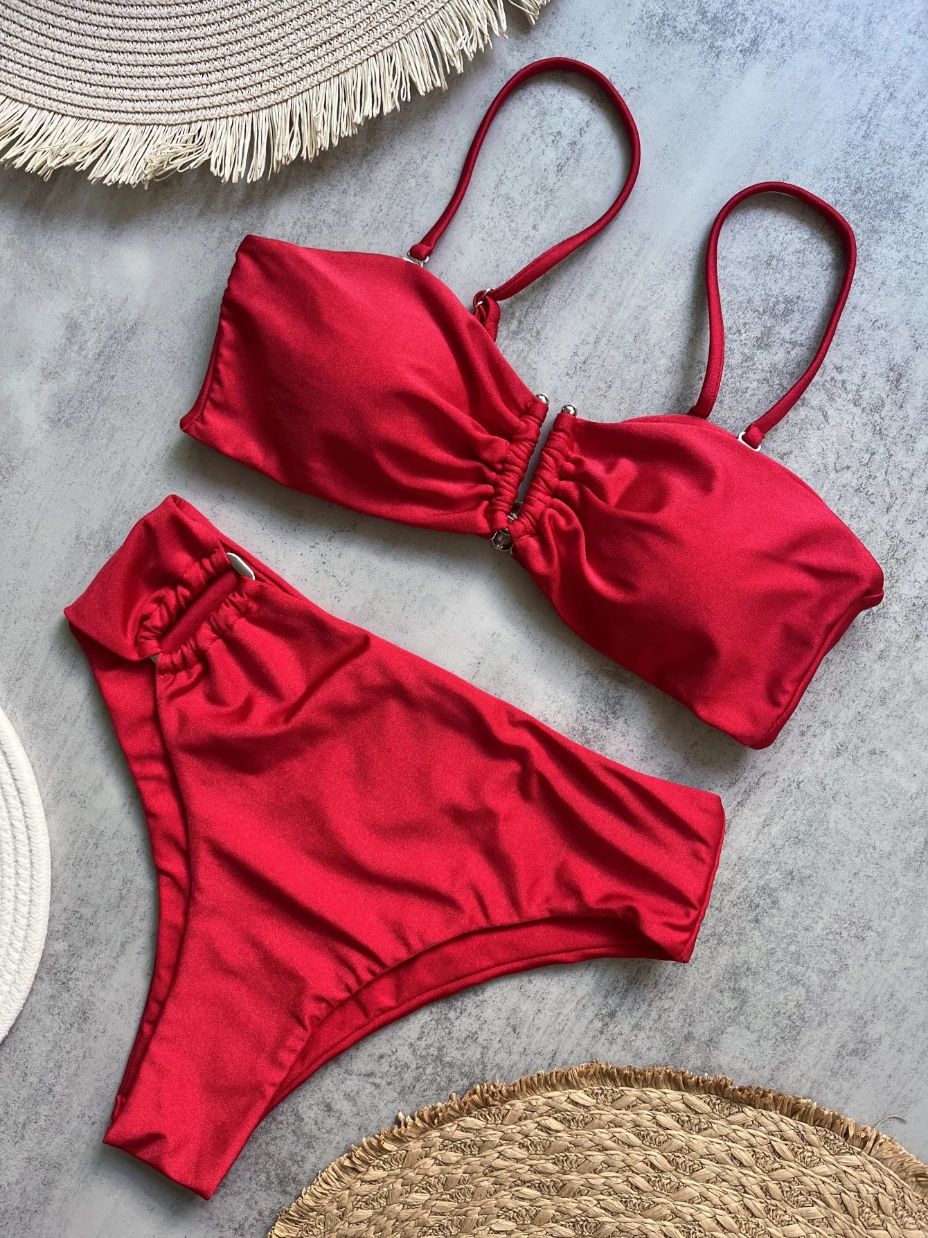 fachgo | Bandeau Push-Up Brazilian Bikini Set