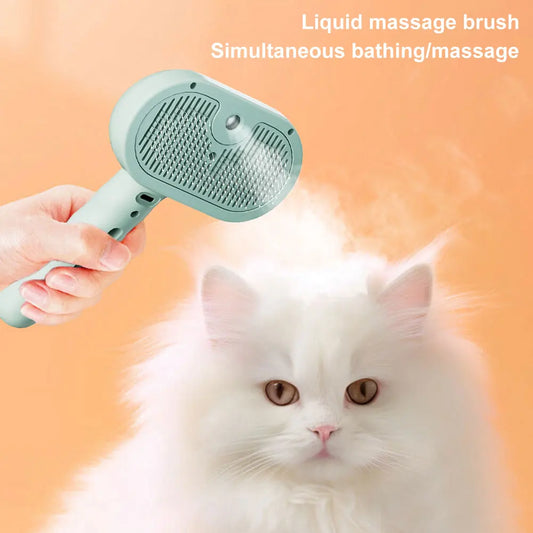 fachgo | 3 in 1 Cat Steam Brush Cat Hair Brush Pet Brush Pet Hair Cleaning Brush Comb for Shedding & Grooming for Cats Dogs Small Animals