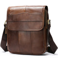 MVA Genuine Leather Crossbody Messenger Bag for Men Brown
