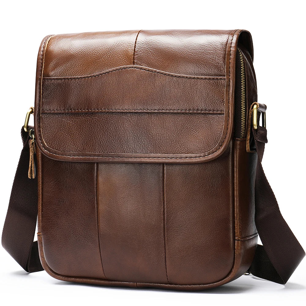 fachgo | MVA Men's Genuine Leather Bag Crossbody Bags for Men Messenger Bag Men Leather fashion Men's Shoulder Bags Male Handbags 1121