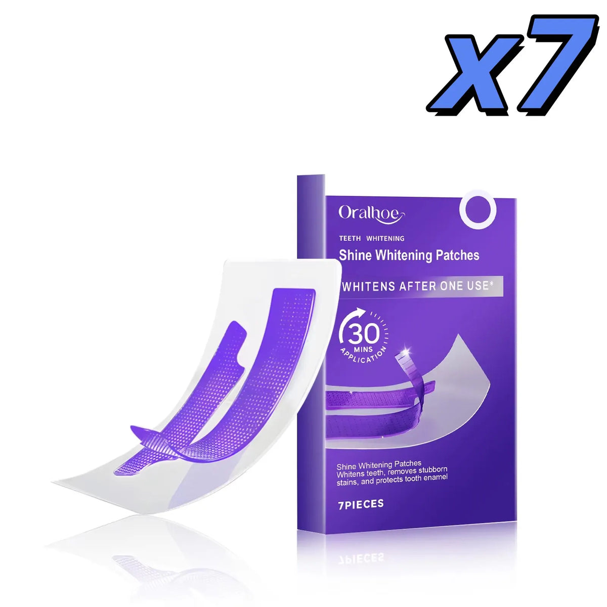 Purple Teeth Whitening Strips – Peroxide-Free, 30-Minute Brightening (7 Strips)
