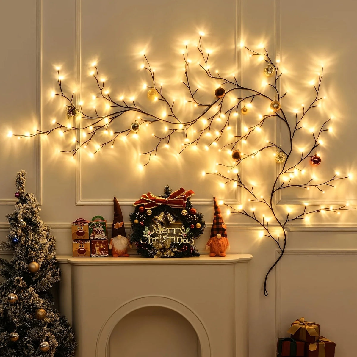LED Tree Branch Lamp USB Powered DIY Vines Light Strings Festive Tree Vine Light For Home Christmas Decoration Willow Vine Light