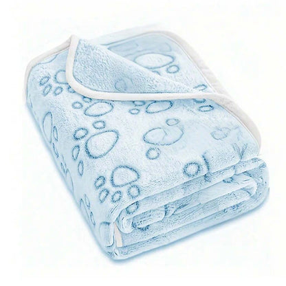 fachgo | 1pcs Ultra-Soft Paw Print Dog Blankets - Machine Washable, Cozy Pet Pillow Pads for Indoor & Outdoor Use - Ideal for Small to La