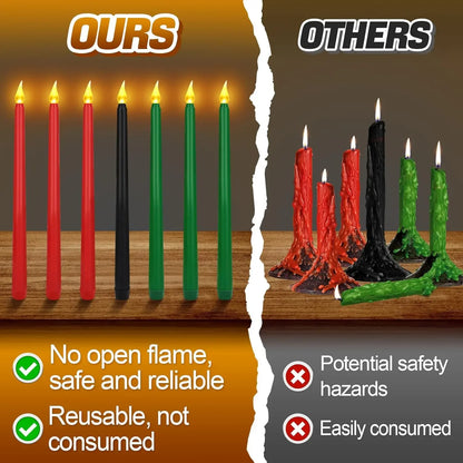 LED Flameless Taper Candles Battery Operated Realistic Flickering Remote Control Dinner Wedding Party Decoration Long Candles