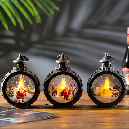 fachgo | Christmas Decorations Retro Night Lights Luminous Gift Window Decorations Tabletop Decorations Props Atmosphere Pendants