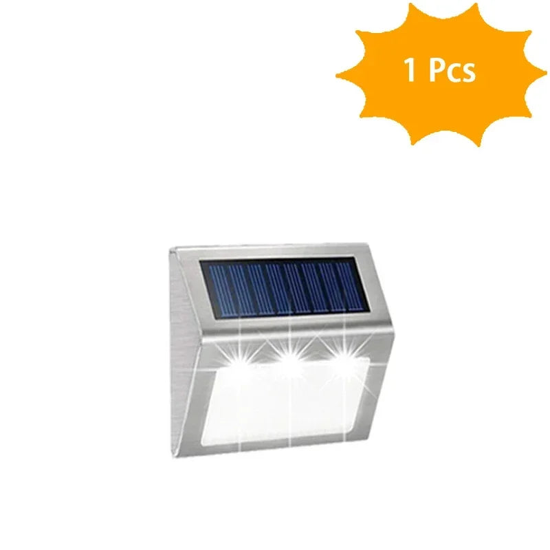 fachgo | 1-12Pack Solar Powered LED Deck Lights LED Solar Lamp Outdoor Stair Lights Stainless Steel for Garden Backyard Patio Wall Fence