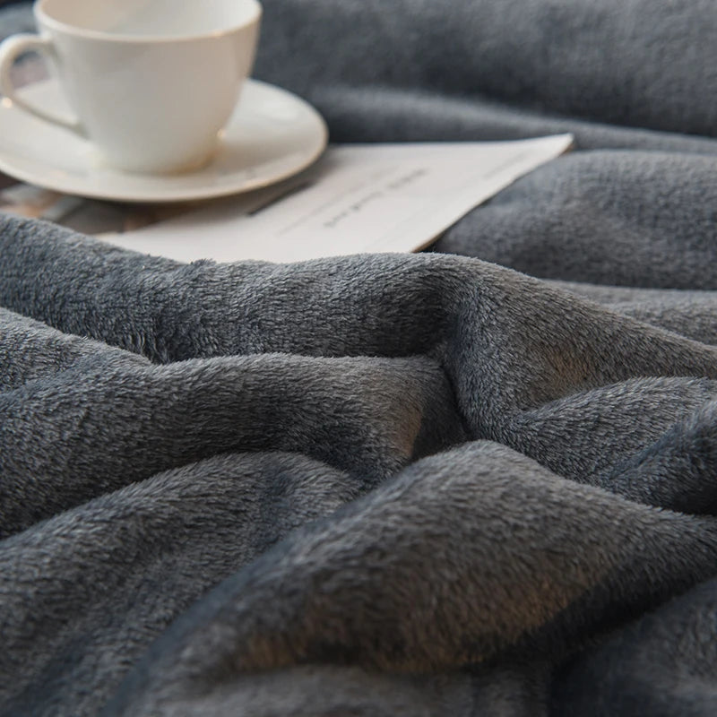 fachgo | Wool Throw Blanket Keep Warm Winter Bed Blankets Double Sided Queen Duvet Cover Camping Double Bed Cover Bedspread On The Bed
