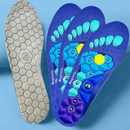 fachgo | 1 Pair Acupressure Foot Insoles for Men Women Orthopedic Gel Magnetic Shoe Inserts Magnet Technology Support Insole