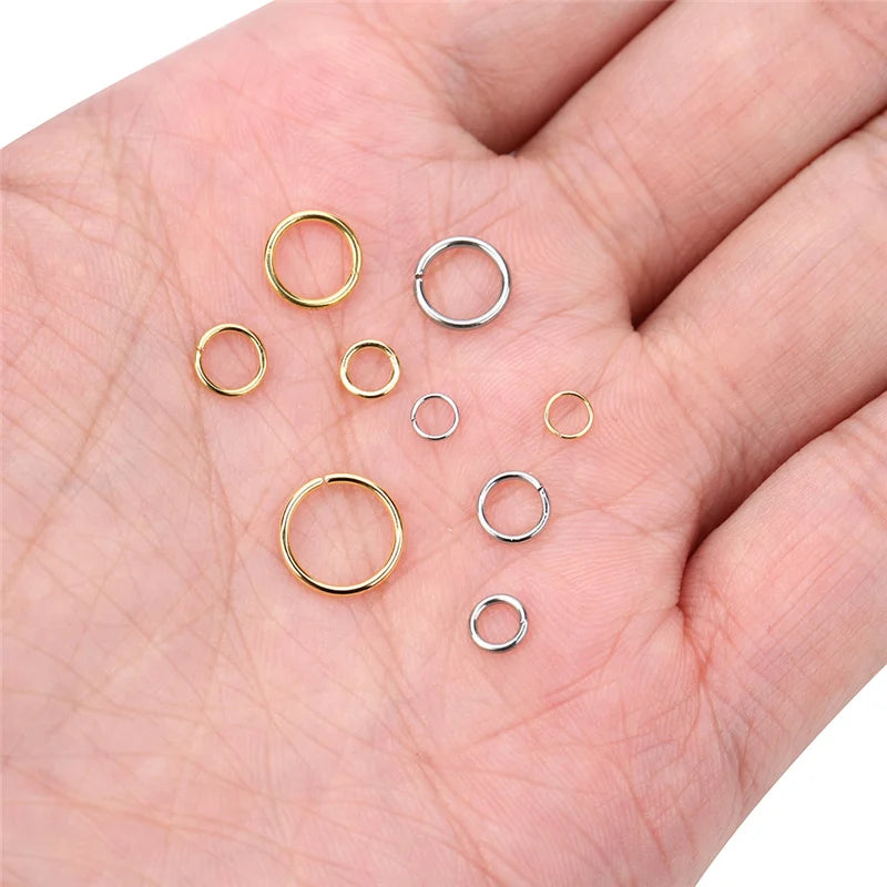 fachgo | 100pcs PVD Never Fade Stainless Steel Open Jump Rings 4 5 6 8 10 mm